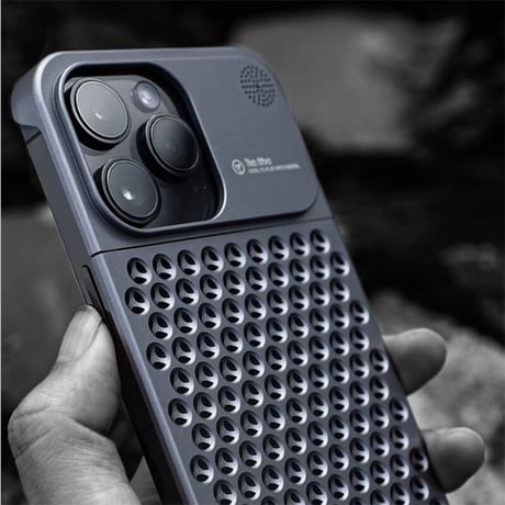 CUTECASEiPhone15Promax メタルケース アロマタブレット付 放熱中空彫刻デザインアルミニウム合金素材がを耐衝撃 高品質 高級感 軽量 指紋防包括的な保護