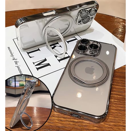 CUTECASE Magsafeリングスタンド iPhone17Pro/16promaxケース メタルカラー iPhone15pro/14/13proカバー 飽きない 高級感高品質CM5580