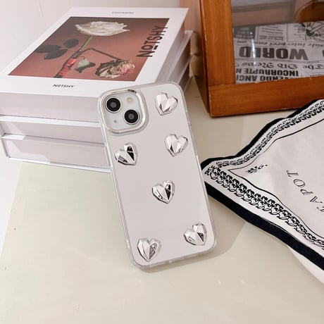 CUTECASEハート 鏡 iPhone15/15proケース 頑丈 iPhone14pro/13pro/12ケース かわいい 女子力アップ 便利CM4036