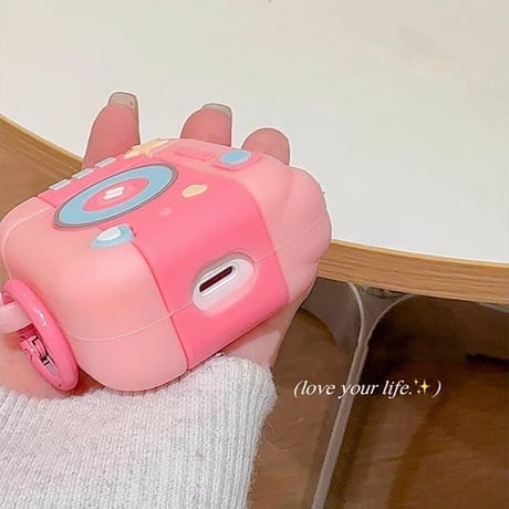 CUTECASEピンクカメラ Airpods4ケース 可愛すぎ AirpodsPro2ケース airpods3/2ケース 頑丈 韓国風 プレゼントにおすすめCM5453