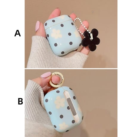 CUTECASE韓国風 Airpods4ケース 花柄 Airpods3/Pro2ケース airpodspro2カバー リング/キーチェーン ギフトにおすすめCM5568