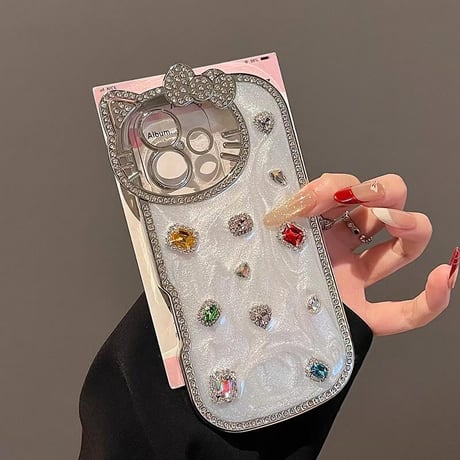 CUTECASEダイヤ/ジュエリー アイフォン16Pro/16ケース キラキラ iPhone15Pro/14/13proカバー ストラップ付 エレガント プレゼントにおすすめCM5209