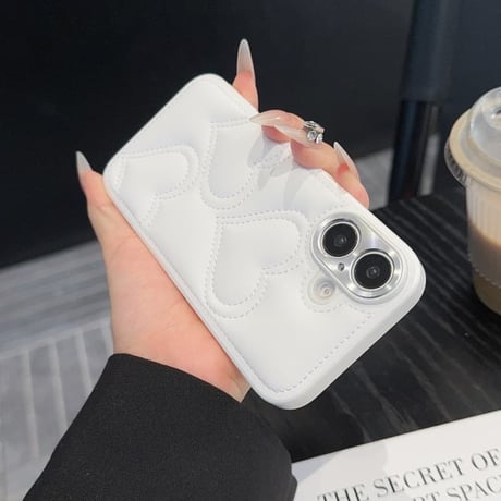 CUTECASE ハートキルティングiPhone17Promaxケースカメラ保護 レザー iPhone17Pro/Airカバー エレガント 高品質耐衝撃 CM5827