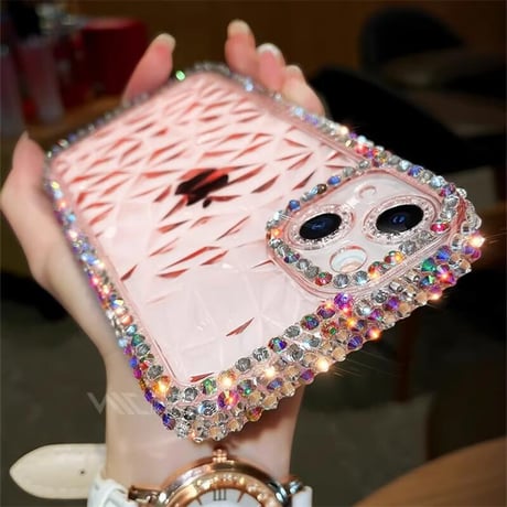 CUTECASEダイヤデコ iPhone16/16Pro/16Plusケース キラキラおしゃれ iPhone15/14Pro/SEクリアケース 透明 きれい CM4640