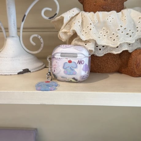 CUTECASE 象 Airpods Pro3ケース かわいい Airpods4/3カバー pro2/pro1 リング/キーホルダー 韓国風CM6258