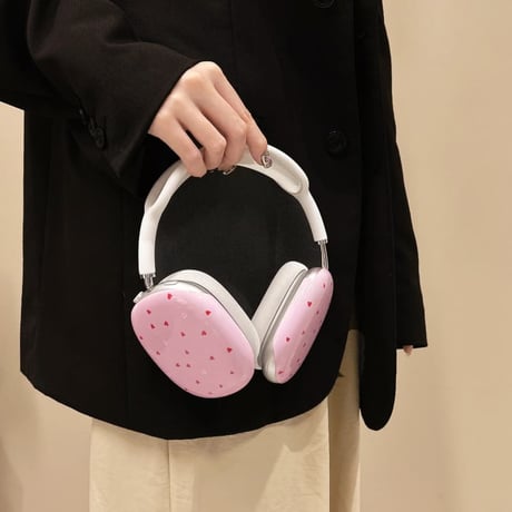 CUTECASE ハート柄 AirPodsMaxケース 韓国風 ピンク エアーポッズ マックス専用カバー 女子力高い 質感いい 光沢感 CM4945
