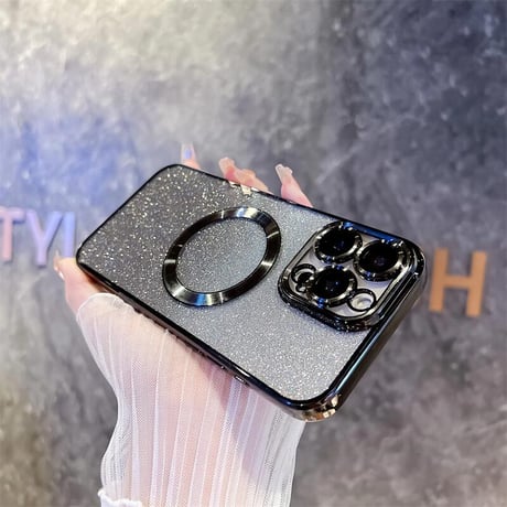 CUTECASE キラキラ iPhone17Pro/17ケース Magsafe充電 iPhone17Air/ProMaxケース ラメインナーシート付 CM5675