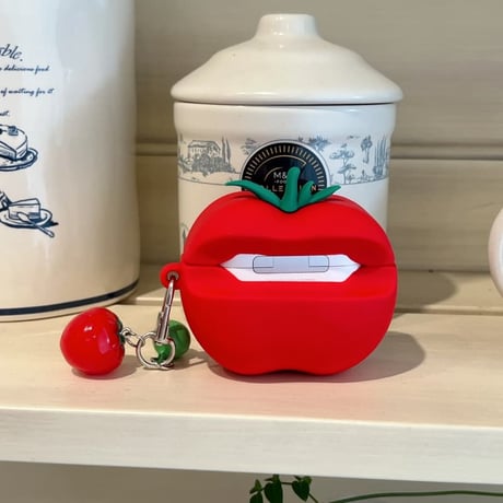 CUTECASE トマト Airpods Pro3ケース 美味しいそう Airpods 4/3カバーケース AirpodsPro2/1 キーホルダー付 頑丈 CM6329