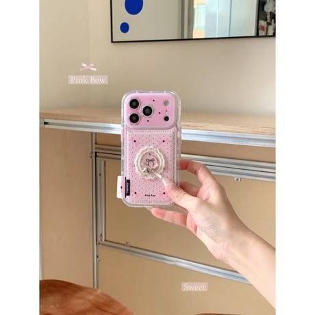 CUTECASE 花型カメラカバーiPhone17Promaxケース皮っぽい 刺繡リボン iPhone17ProMax/16ケース 頑丈可愛い ギフトにおすすめCM5760