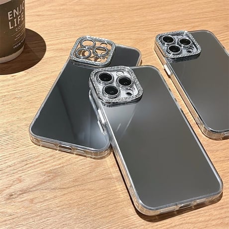 CUTECASEミラー iPhone15/15proカバー ジュエリーレンズカバー iPhone14/13pro/12ケース お洒落 可愛いCM4556