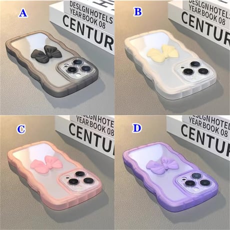 CUTECASE うねうね iPhone16/16Plusケース リボン 透明iPhone15Pro/14/13proカバー 落下防止 かわいいCM4649