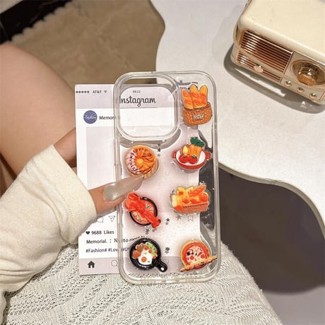 CUTECASE ピザ/ドーナツ iPhone16pro/16ケース クリア iPhone15pro/14/13pro/12カバー 大人可愛い プレゼントにおすすめCM5269