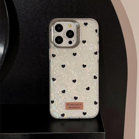 CUTECASEハート柄 iPhone16/16proケース ホワイト iPhone14promax/13pro/12ケース かわいい 女子力アップCM4569