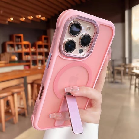 CUTECASE スタンド付 iPhone16Pro/16promaxケース 指紋防止耐衝撃 iPhone15Pro/14promaxカバー Magsafe充電 CM5534