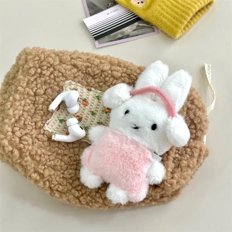 CUTECASE ふもふも兎ぬいぐるみ Airpods 4ケース エアーポッズ3/2 かわいい AirpodsPro2/1カバー ギフトに最適CM4749