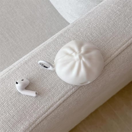 CUTECASEまんじゅう Airpods4ケース ギフトにおすすめ AirpodsPro2ケース airpods3/2カバー リング付き 面白い 食べ物デザインCM5387