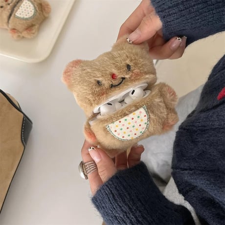 CUTECASE熊ぬいぐるみ エアーポッズプロ2/proケース 可愛い Airpods3/2カバー 柔らかい 手さわりいいCM4615