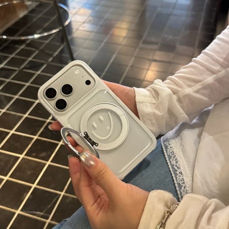 CUTECASEカップルペア iPhone17Pro/17promaxケース 絵文字 MagSafeリングスタンド iPhone17/16/15ケース 耐衝撃 高品質CM6542