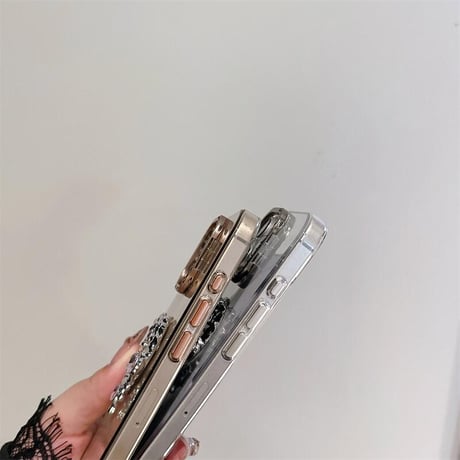 CUTECASEダイヤハート鏡付 iPhone16/16proケース高透明感クリア iPhone15Pro/14カバー 黄ばまない CM4783