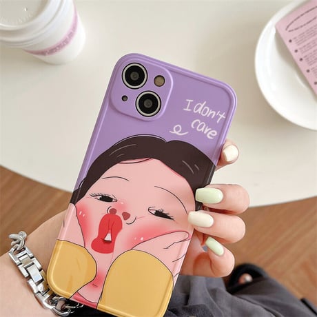 CUTECASE iPhone15Promax case 面白い漫画のカップルモデルiPhone13Pro/14Pro 携帯ケースC5019