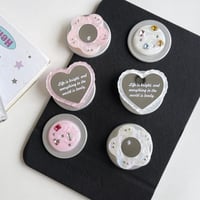 CUTECASEめっちゃ可愛い スマホリング マグネット式 ミラー 花型/ハート磁石グリップスタンド 便利 かわいい 耐久性あり ギフトに最適 韓国っぽ CM6392