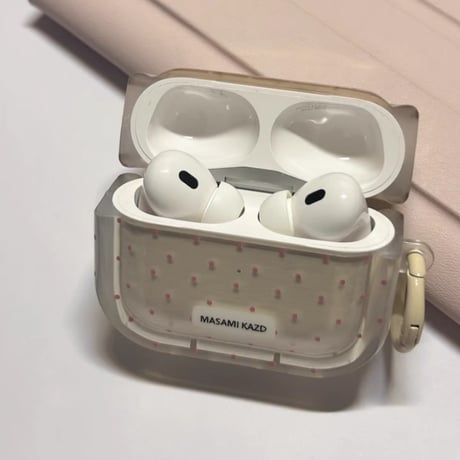 CUTECASE ピンク水玉模様 Airpods Pro3ケース 頑丈 Airpods 4/3カバー AirpodsPro2/1 リング付 韓国っぽ 淡色系 CM6110