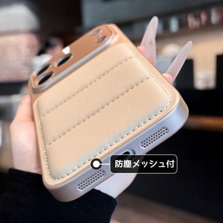 CUTECASE ダウンっぽ iPhone17pro/17promaxケース カメラコントロールカバー付 iPhone16Pro/15/14シリーズカバー 耐衝撃 レンズカバー付CM6005