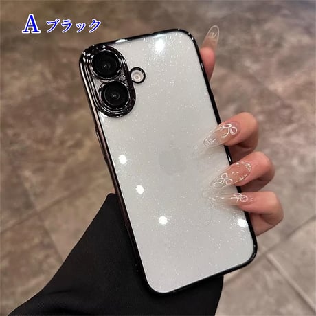 CUTECASE iPhone16/16Plusケース キラキラ 透明 iPhone15Pro/13/14ProMaxケース 黄ばまない ハード おしゃれ CM4594