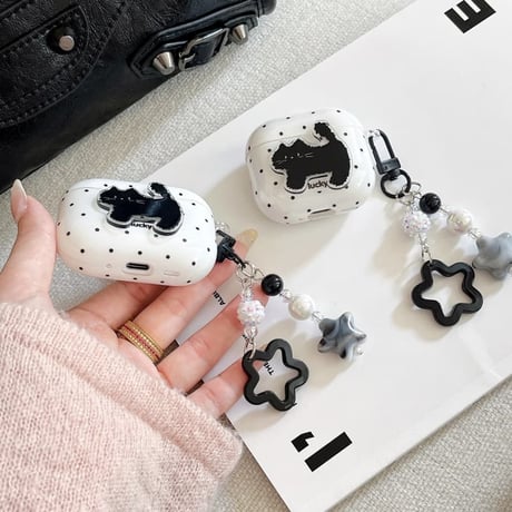CUTECASE 可愛い猫ちゃん AirpodsPro3ケース キーホルダー/ショルダーストラップ エアポッズ4/3 AirpodsPro2/Proカバー ギフトにおすすめ CM5719