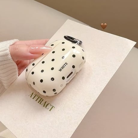 CUTECASE コーヒーカップ/豆キーホルダー Airpods Pro3ケース 水玉模様 Airpods4/3カバー pro2/pro1 韓国風CM6298