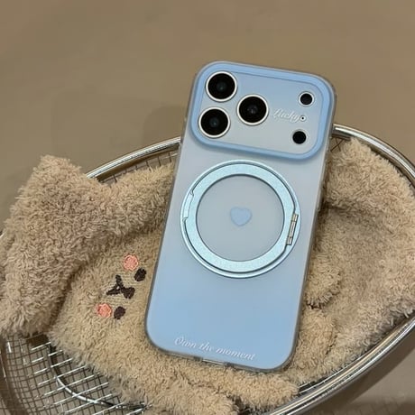 CUTECASE 360度回転可MagSafeリング iPhone17プロケース ハート柄 iPhone17Promax/16Pro/15ケース グラデーションカラー 耐衝撃頑丈CM6093