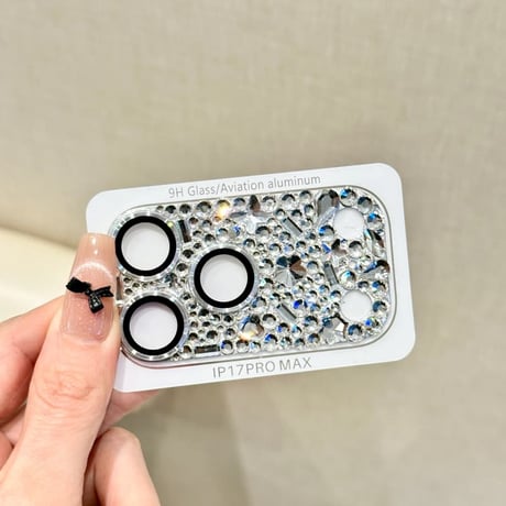 CUTECASE豪華ダイヤカメラカバー 頑丈 iPhone17Pro iPhone17ProMax 贅沢 保護フィルム キラキラ おしゃれ きれい 人気CM6152