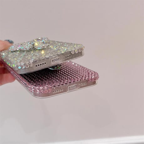 CUTECASEジュエリー iPhone15/15proケース 立体リボン iPhone14pro/13/12カバー 豪華 プレゼントにおすすめ CM4477