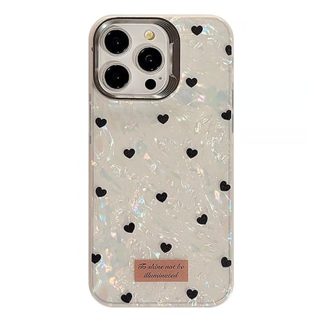 CUTECASEハート柄 iPhone16/16proケース ホワイト iPhone14promax/13pro/12ケース かわいい 女子力アップCM4569