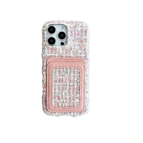 CUTECASEカード収納 ツイード生地 iPhone16Pro/16ケース セレブ愛用 エレガント iPhone15Pro/14/13Promaxカバー 便利 秋冬に流行るCM4854