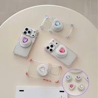 CUTECASE シェルとハートダイヤ スマホグリップ スタンド マグネット式タイプ 艶感 可愛い 耐久性ある 便利 ギフトに最適CM5960