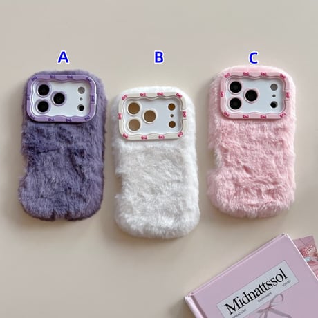 CUTECASE 毛糸iPhone17Promaxケースもこもこ カメラ保護カバースタンド付 iPhone17Pro/16/15promaxケース 冬コーデ 手さわりいい CM5816