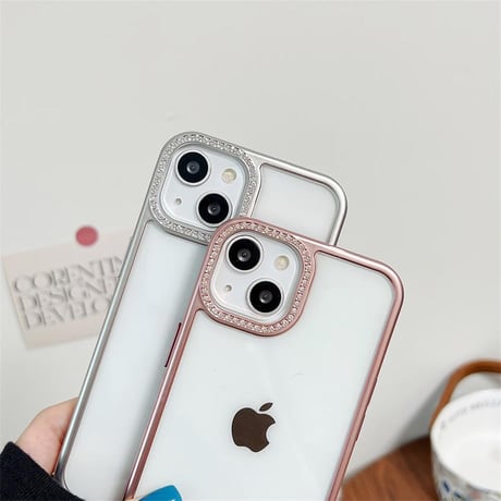 CUTECASE高級感たっぷり iPhone15プロ/15カバー ジュエリー ラメ枠 iPhone14pro/13promaxケース 高品質 CM4548