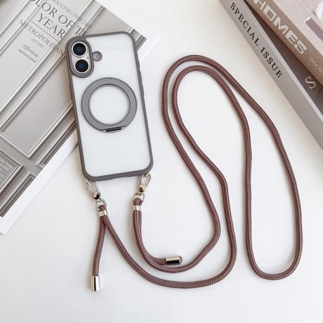 CUTECASEショルダーストラップ付 iPhone17ProMax/17ケース MagSafe対応 360度回転スタンドiPhone17Proカバー 耐衝撃 高品質 CM5709