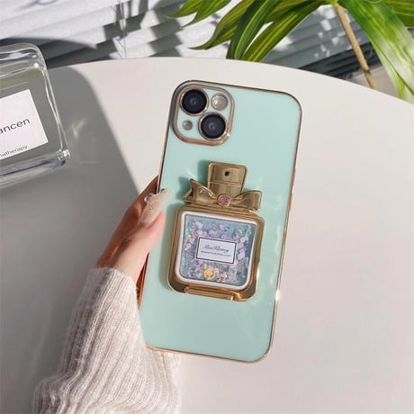 CUTECASE グリッター香水瓶スタンド iphone15pro/14/13proケース キラキラ アイフォン12mini/11proカバー お洒落 使いやすい 個性ファッションCM2198