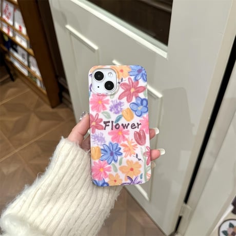 CUTECASE絵画花柄iPhone15Promaxケース 綺麗 iPhone14Pro/13proカバー キラキラ 高品質 お揃い 女子力上がるC6021