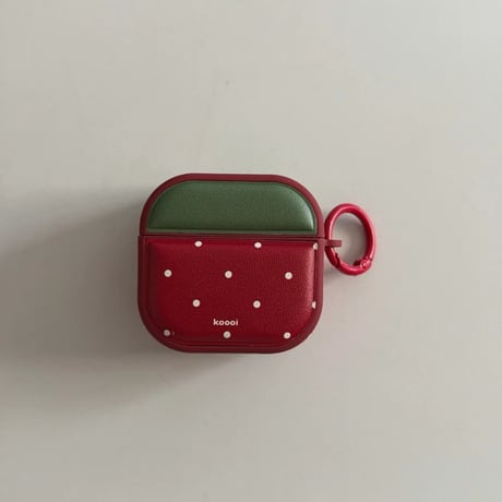 CUTECASE MagSafe対応 Airpods Pro3ケース ワインレッド 皮製 Airpods 4/3カバー AirpodsPro2/1 リング付 韓国っぽ ワイヤレス充電CM6090