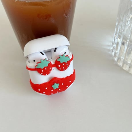 CUTECASE可愛すぎ Airpods Pro3ケース ストロベリー/リンゴ ビキニ Airpods4/Pro2ケース シリコン製 ギフトにおすすめ CM5733