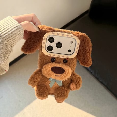 CUTECASE 犬ぬいぐるみ iPhone17Pro/17ケース ふもふも iPhone17ProMax/16Pro/15カバー 可愛すぎ ギフトにおすすめCM6061