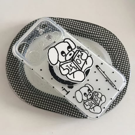 CUTECASE 本を読むわんちゃん iPhone17Pro/17ケース グリップ付き MagSafe対応 iPhone17ProMax/16/15Proカバー かわいい ギフトにおすすめCM6190
