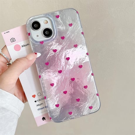 CUTECASE グラデーションカラー iPhone15/16ケース ハート柄 おしゃれ iPhone14pro/13/12proカバー トレンド CM4591