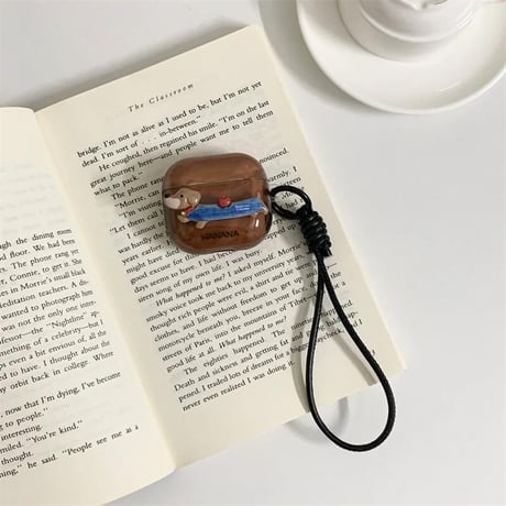 CUTECASEダックスフンド Airpods第四世代ケース リングとストラップ付 AirpodsPro2ケース airpods3カバー かわいい お揃いCM5437