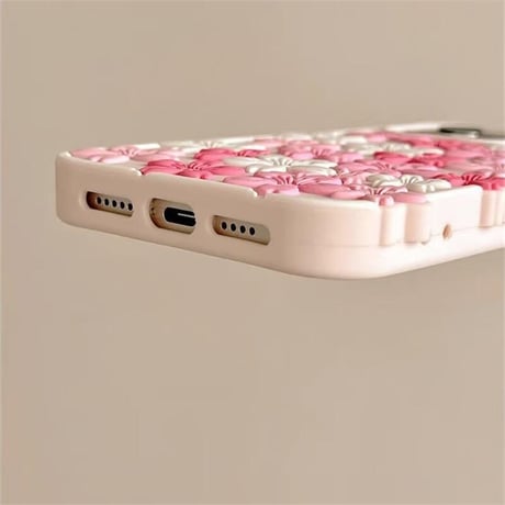 CUTECASE 桜花 iPhone16pro/16ケース ピンク iPhone15pro/14/13promaxカバー 大人可愛い 丈夫 女子力高いCM5288