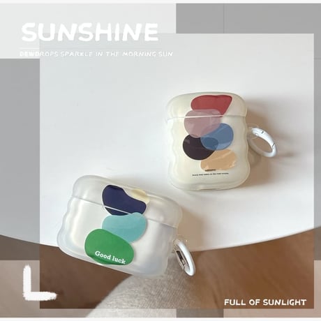 CUTECASE カラーブロック AirpodsPro3ケース うねうね Airpods3/pro2カバー マット仕上げ リング付 お揃いCM5900
