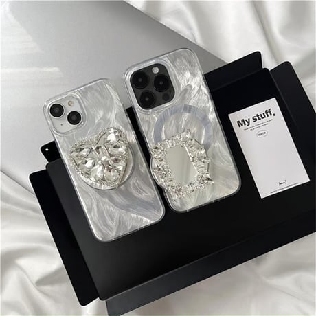 CUTECASEジュエリーグリップ iPhone15Pro/15ケース magsafe対応 iPhone14pro/13/12proケース オシャレ 多機能CM4452